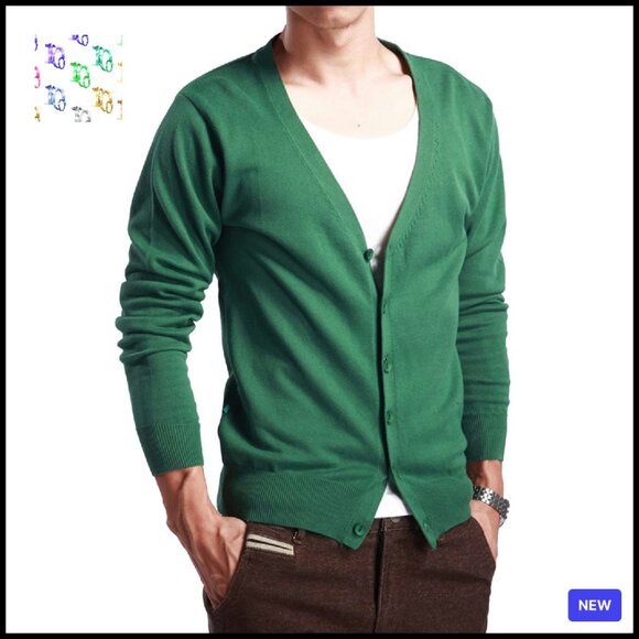 Slim Cashmere V-Neck Cardigan Classic Casual Knitwear Lightweight Elegant